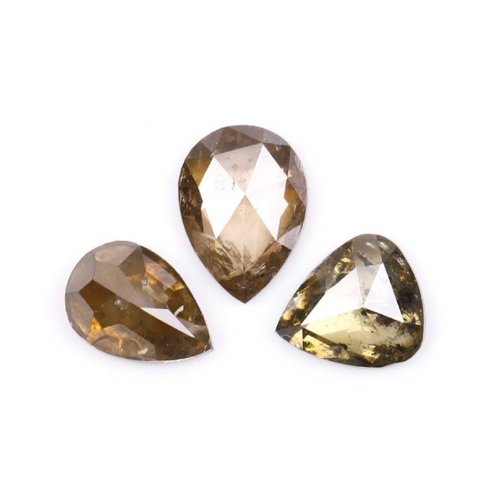 1.12 CT Natural Brown Loose Earth Mined Pear Cut Diamonds