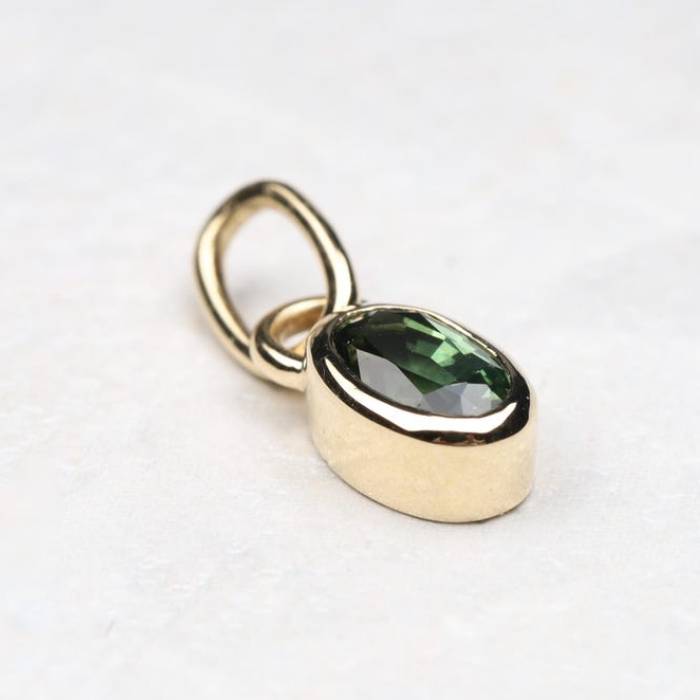 Minimalist Green Sapphire Pendant Necklace For Birthday Gift & Anniversary Gift