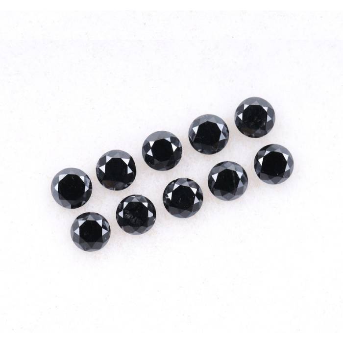0.38 CT, 2.0 MM Enhanced Black Color Diamond  Round Brilliant Cut Diamond Natural Loose Earth Mined Diamond