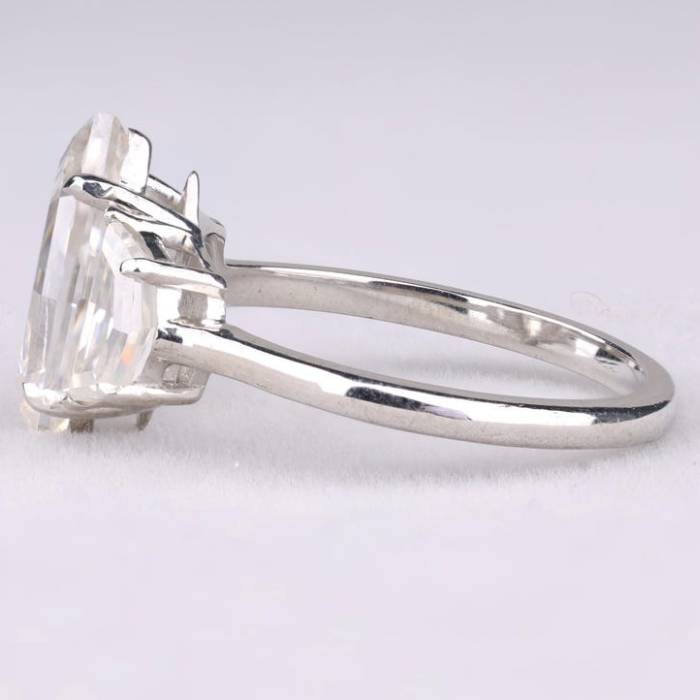 Trilogy Marquise Cut Three Stone Ring With Half Moon Side Stone