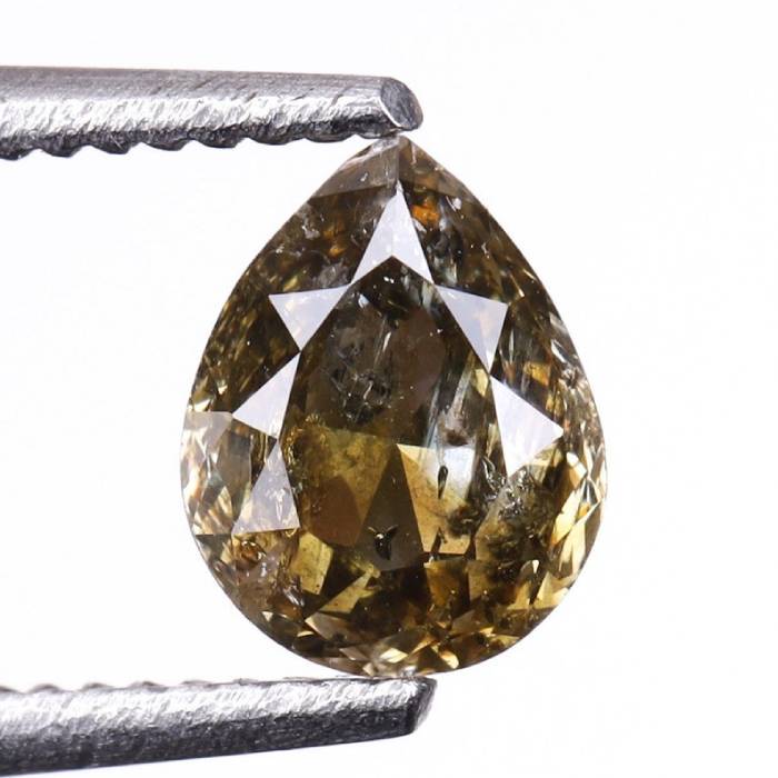 0.34 CT Natural Yellow Coloured Loose Earth Mine Pear Cut Diamond