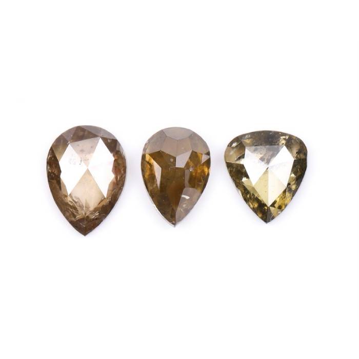 1.12 CT Natural Brown Loose Earth Mined Pear Cut Diamonds