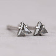 Triangle Earring Studs Pair Salt And Pepper Diamond Studs
