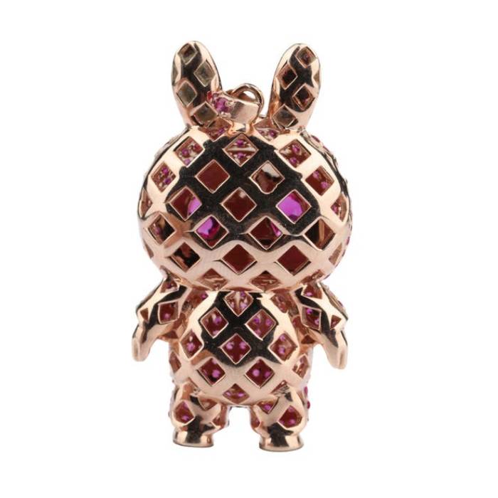 Labubu Pendant Pink Diamond Labubu Doll Pendant Labubu Inspired CZ Micro Pave Pendant Labubu Monster Pendant