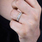 Moissanite Eternity Wedding Band in Gold For Bridal & Promise Ring