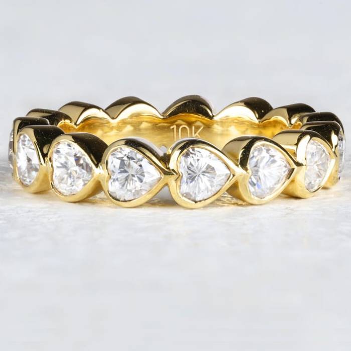 Eternity Band with Heart-Cut Lab Grown Diamonds Perfect for Engagement