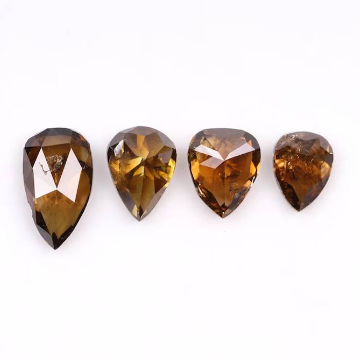0.80 CT Natural Brown Pear Cut Diamond For Wedding Ring