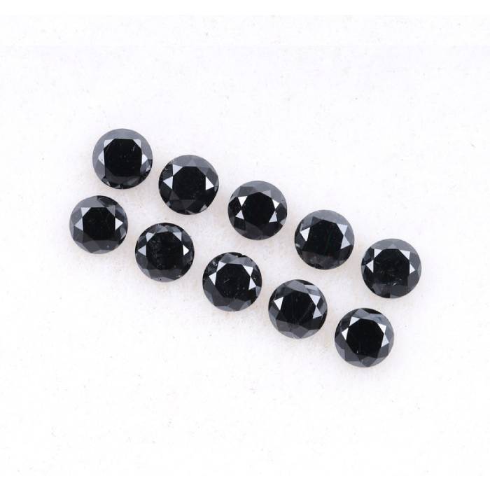 0.38 CT, 2.0 MM Enhanced Black Color Diamond  Round Brilliant Cut Diamond Natural Loose Earth Mined Diamond