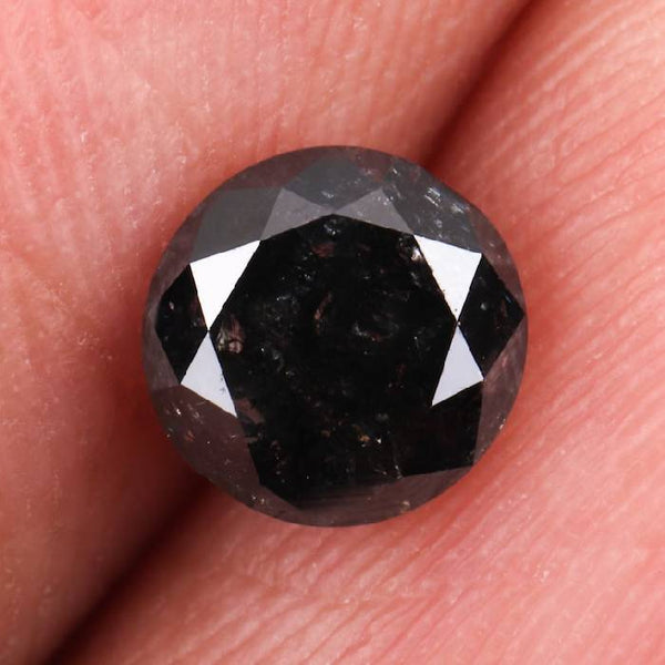 0.66 CT, 5.2 MM Natural Black Round Brilliant Cut Diamond Natural Loose Diamond