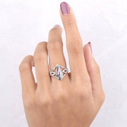 Kite Salt And Pepper Diamond Ring Lab Diamond Boho Engagement Ring