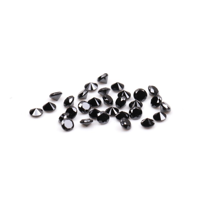 0.34 CT, 1.3 MM Enhanced Black Color Round Brilliant Cut Natural Loose Diamond