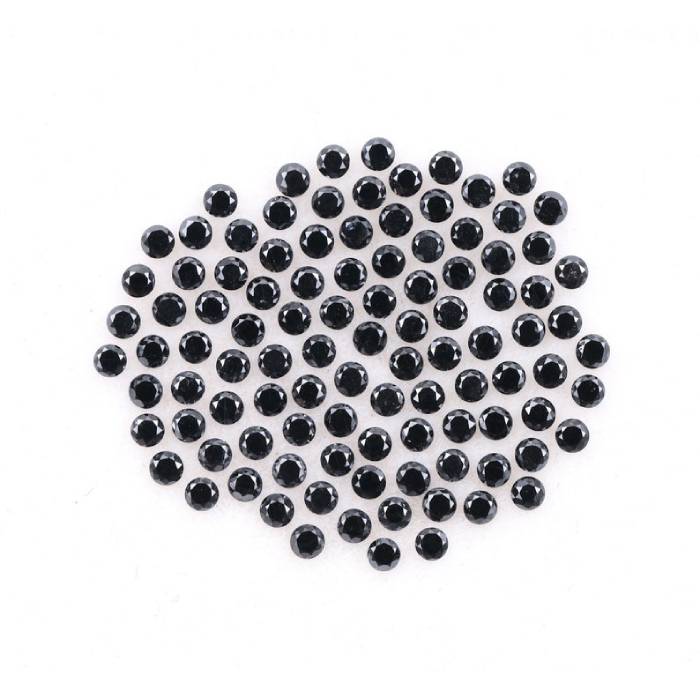 1.08 CT,1.3 MM Enhanced Black Color Round Brilliant Cut Diamond Natural Loose Diamond