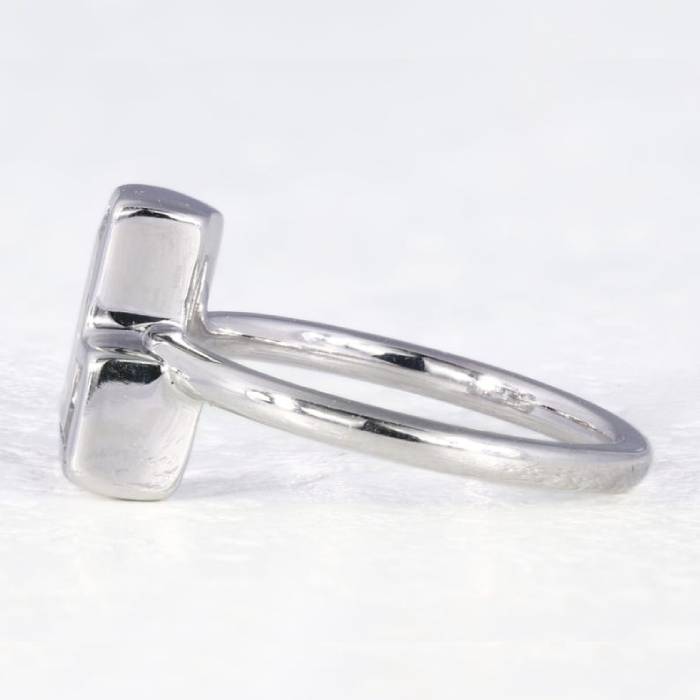 Personalized Initial L Diamond Ring – Custom Letter Jewelry in White Gold