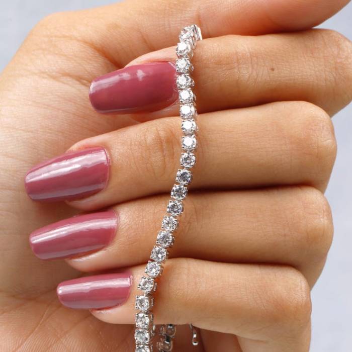 14K White Gold Lab Grown Diamond Tennis Bracelet