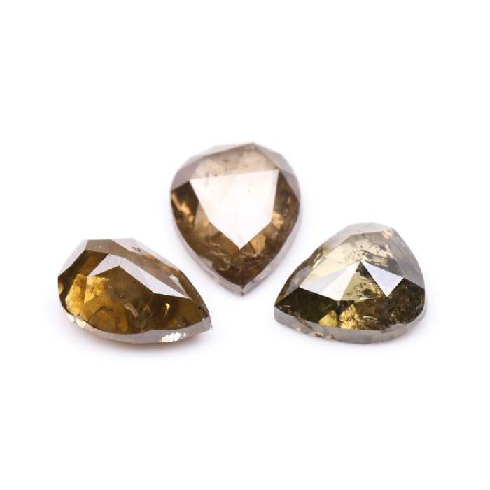 1.12 CT Natural Brown Loose Earth Mined Pear Cut Diamonds