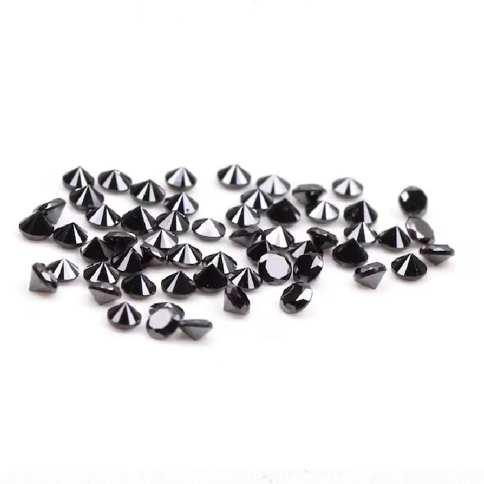 0.43 CT, 1.2 MM Enhanced Black Color Diamond Round Brilliant Cut Natural Loose Diamond