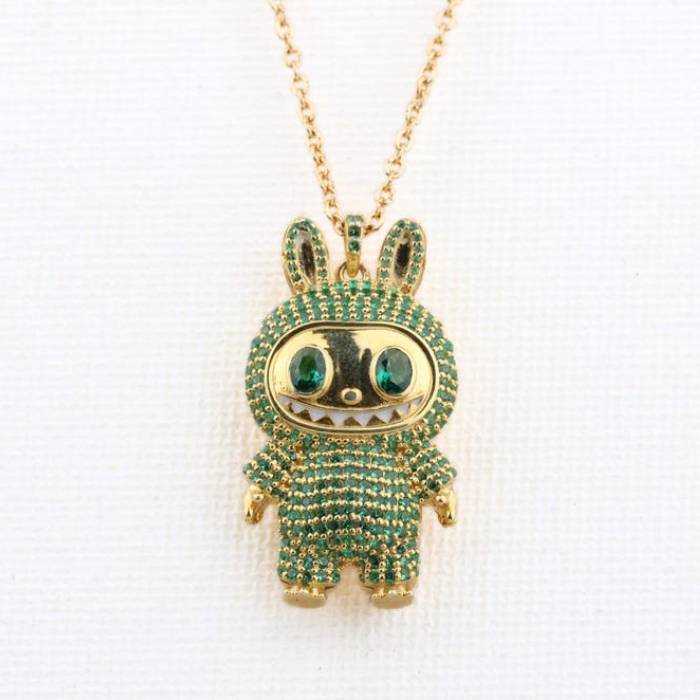 Labubu Pendant Green Diamond
