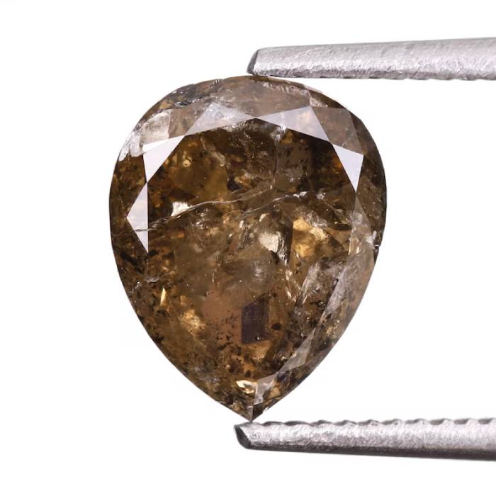 1.16 CT Natural Brown Pear Cut Diamond For Engagement Ring & Wedding Ring
