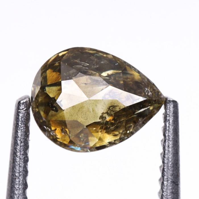 0.34 CT Natural Yellow Coloured Loose Earth Mine Pear Cut Diamond