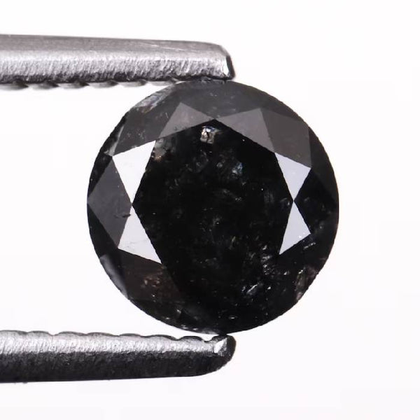 0.66 CT, 5.2 MM Natural Black Round Brilliant Cut Diamond Natural Loose Diamond