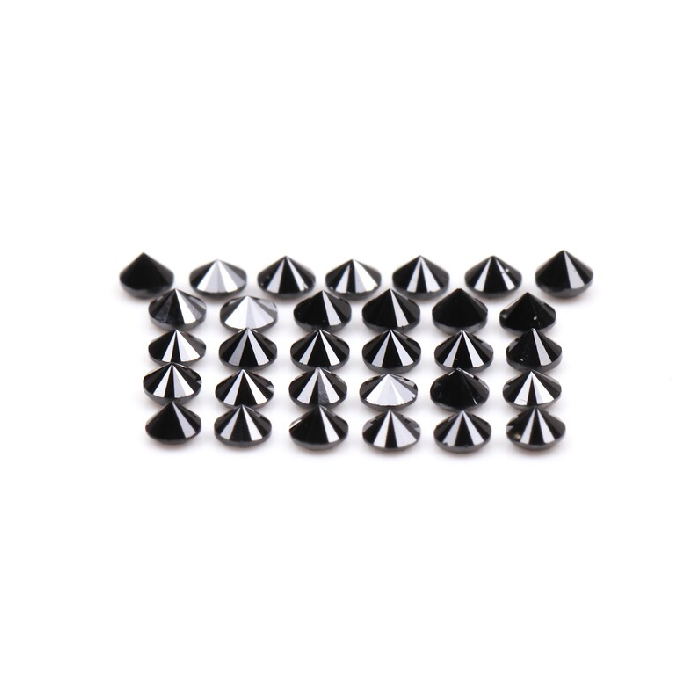 0.34 CT, 1.3 MM Enhanced Black Color Round Brilliant Cut Natural Loose Diamond