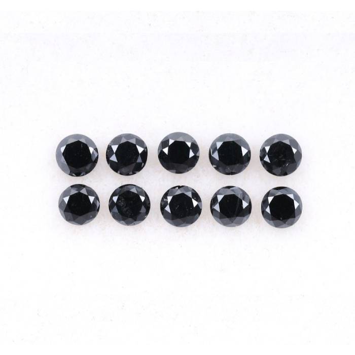 0.38 CT, 2.0 MM Enhanced Black Color Diamond  Round Brilliant Cut Diamond Natural Loose Earth Mined Diamond