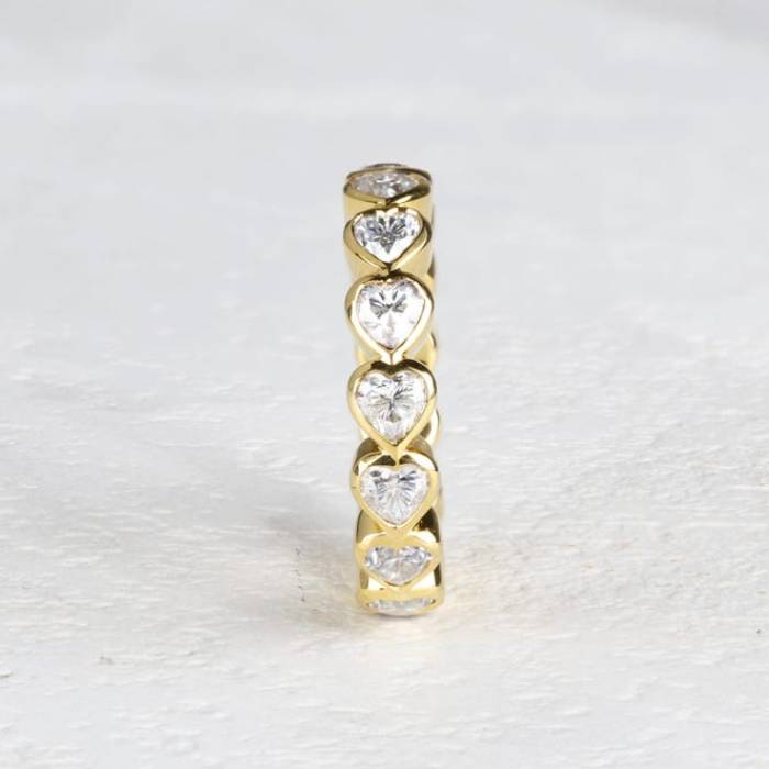 Eternity Band with Heart-Cut Lab Grown Diamonds Perfect for Engagement