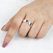 Kite Flat 10K White Gold Men’s Wedding Band, Solid Gold Broad Engagement Band