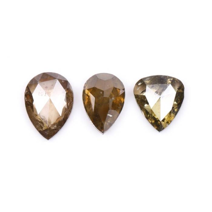 1.12 CT Natural Brown Loose Earth Mined Pear Cut Diamonds