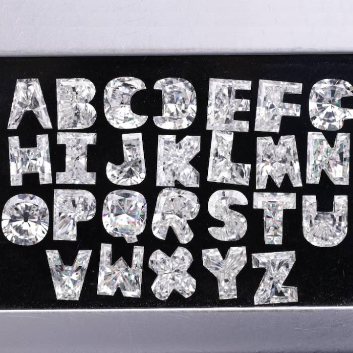 R Initial Diamond Ring Letter Solid Gold