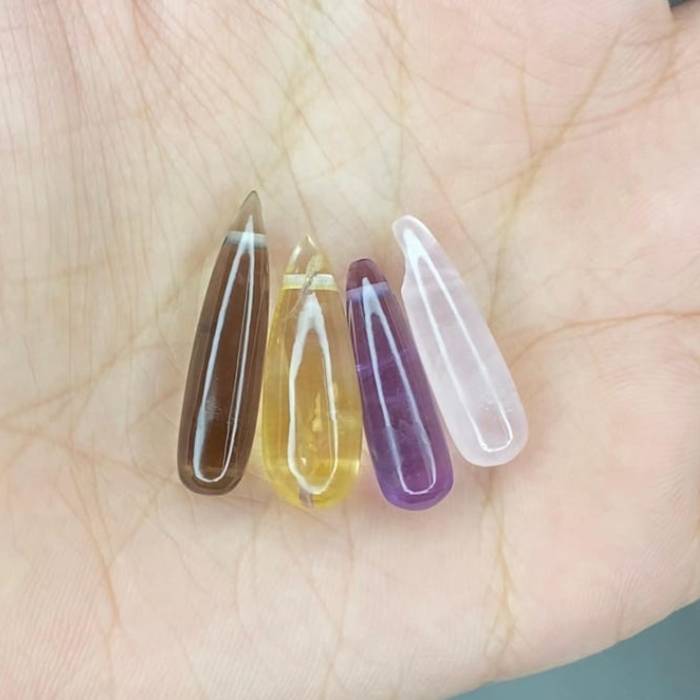 Amethyst Teardrop Beads Drill