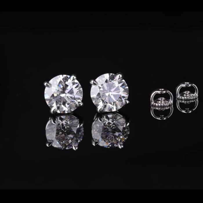 Round Diamond Earrings 6 CT Lab Grown Diamond Stud Earrings