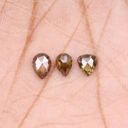 1.12 CT Natural Brown Loose Earth Mined Pear Cut Diamonds