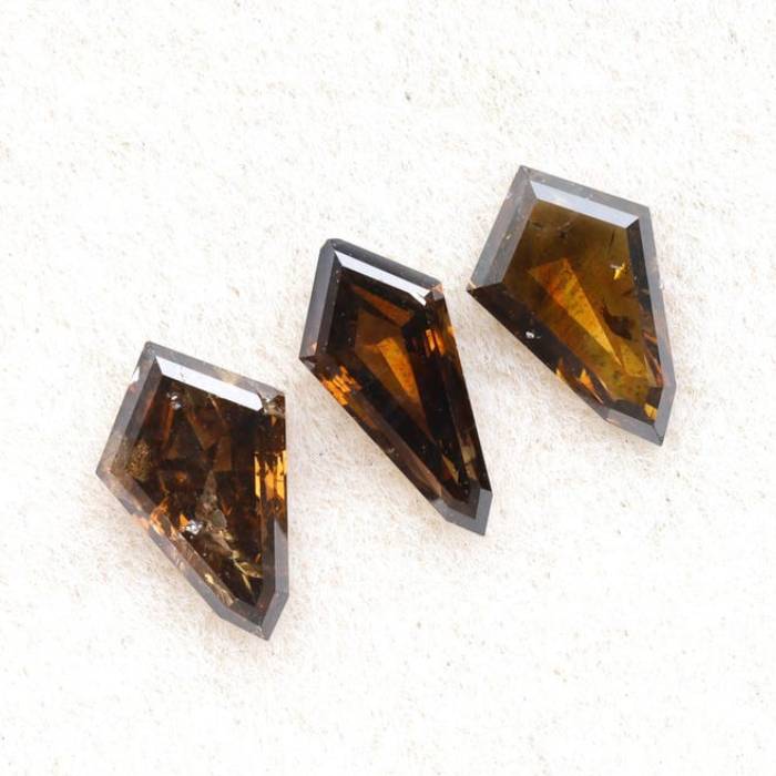 Natural Brown Shield Cut Diamonds for Engagement & Wedding Rings