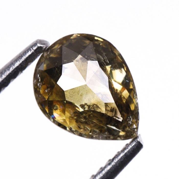 0.34 CT Natural Yellow Coloured Loose Earth Mine Pear Cut Diamond
