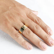 10K Gold Band Salt and Pepper Kite Diamond