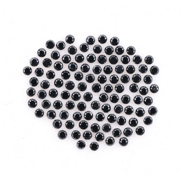 1.08 CT,1.3 MM Enhanced Black Color Round Brilliant Cut Diamond Natural Loose Diamond