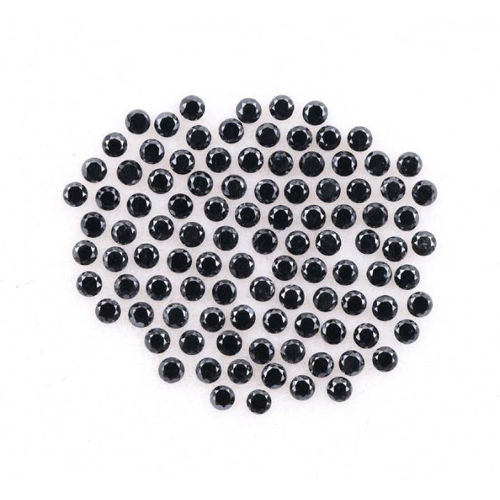 1.08 CT,1.3 MM Enhanced Black Color Round Brilliant Cut Diamond Natural Loose Diamond