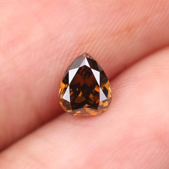 0.54 CT Natural Brown Pear Cut Loose Earth Mined Diamond For Engagement Ring & Wedding Ring