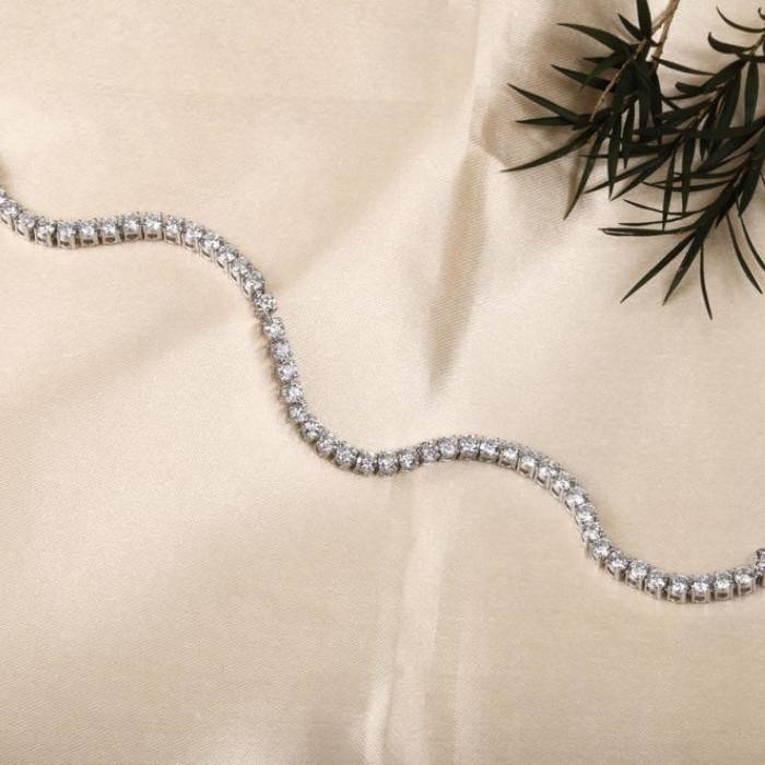 14K White Gold Lab Grown Diamond Tennis Bracelet