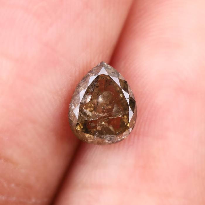 1.16 CT Natural Brown Pear Cut Diamond For Engagement Ring & Wedding Ring