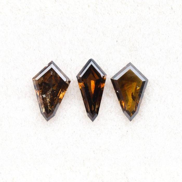 Natural Brown Shield Cut Diamonds for Engagement & Wedding Rings