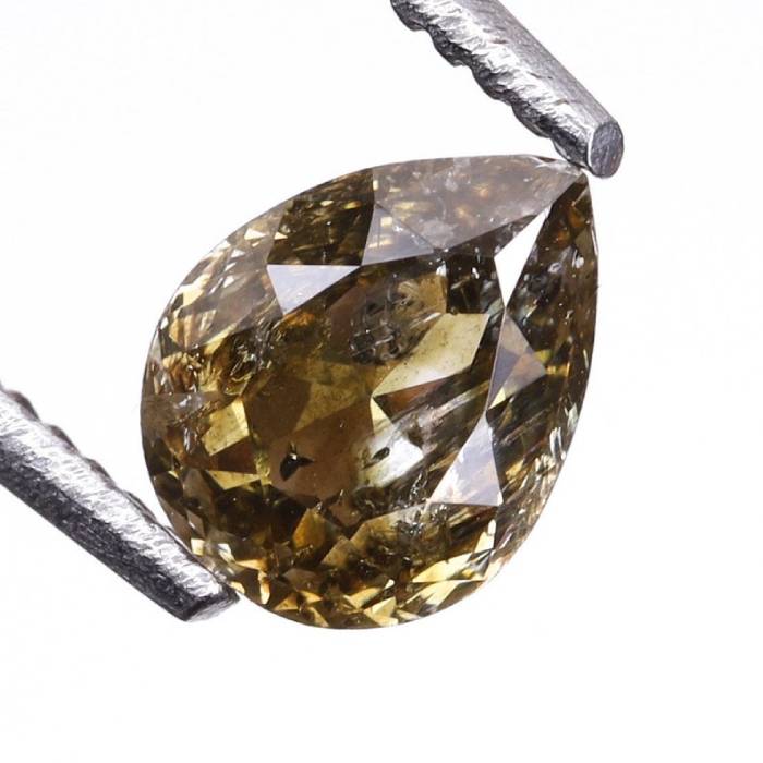 0.34 CT Natural Yellow Coloured Loose Earth Mine Pear Cut Diamond