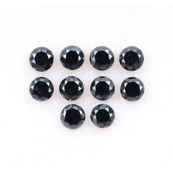 0.38 CT, 2.0 MM Enhanced Black Color Diamond  Round Brilliant Cut Diamond Natural Loose Earth Mined Diamond