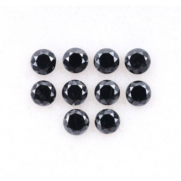 0.38 CT, 2.0 MM Enhanced Black Color Diamond  Round Brilliant Cut Diamond Natural Loose Earth Mined Diamond