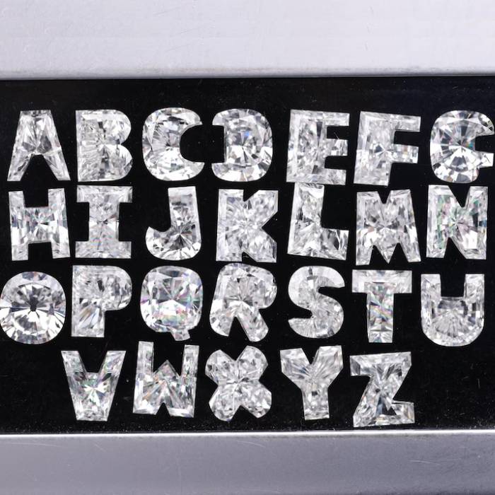 S Initial Diamond Ring Letter Solid Gold