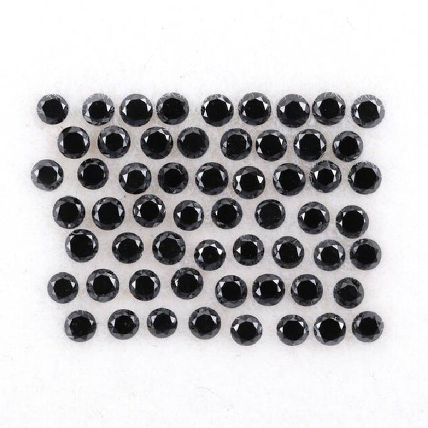 0.43 CT, 1.2 MM Enhanced Black Color Diamond Round Brilliant Cut Natural Loose Diamond