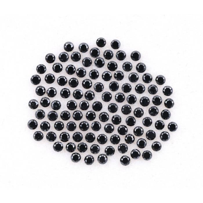 1.08 CT,1.3 MM Enhanced Black Color Round Brilliant Cut Diamond Natural Loose Diamond
