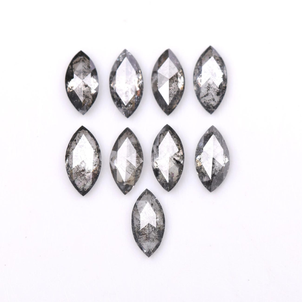 0.58 CT, 4.0 x 2.0 mm Salt and Pepper Marquise Cut Diamonds