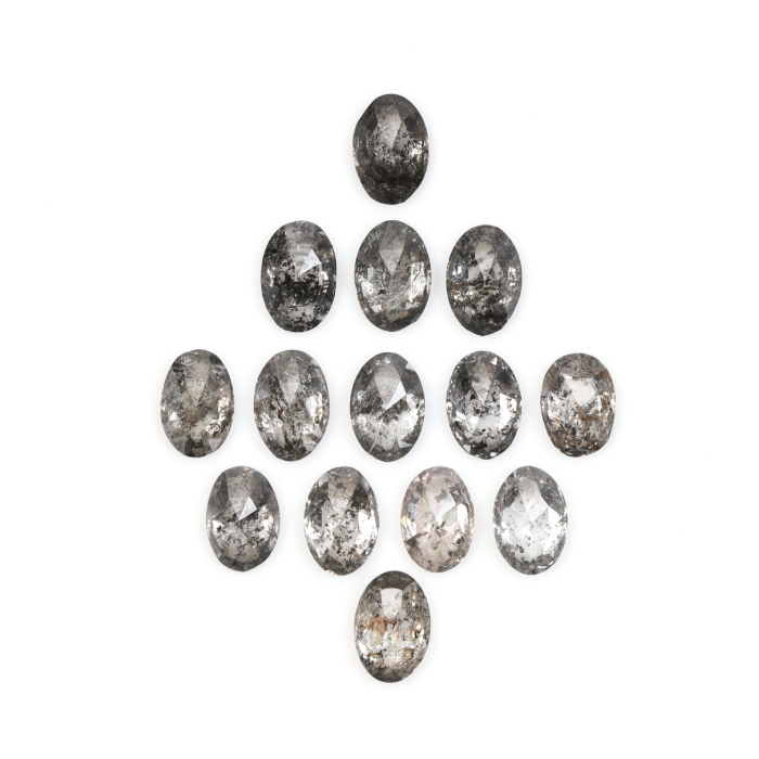 3.0 X 2.0 Salt and Pepper Oval Cut Diamonds